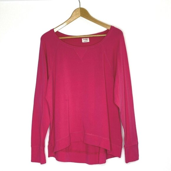 Danskin Now Women's size XL 16-18 Long Sleeve Pullover High Low Hem Top Pink - Picture 1 of 7